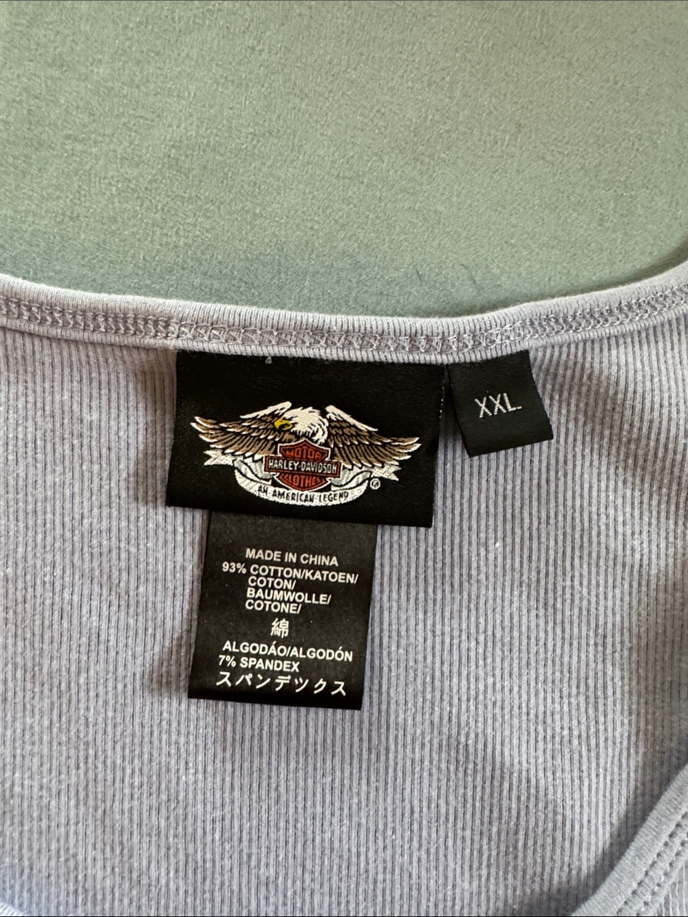 Harley-Davidson Light Lavender Tank with Rhinestone Logo and Floral Accent - Picture 2 of 5